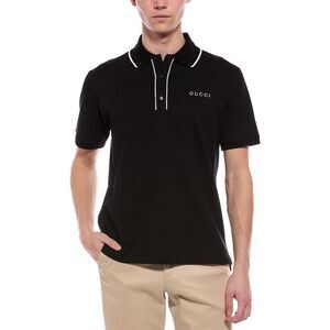 Gucci Mens  Polo Piquet Shirt, Black